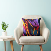 Coussin Cobra serpent avec écailles orange et violette vib (Chaise)