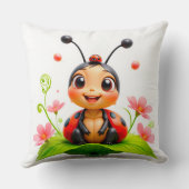 Coussin Coccinelle de dessin animé adorable (Verso)