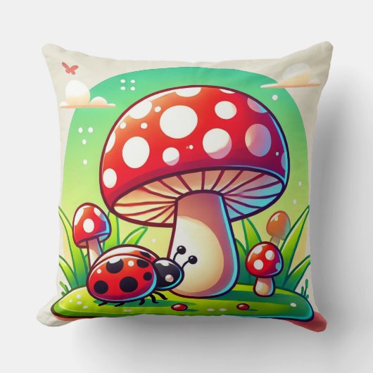 Coussin 🐞 Coccinelle de la forêt Decoration de prairie de (Recto)