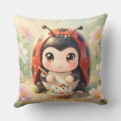 Coussin Coccinelle et le royaume de nectar caché.8 (Verso)