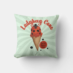 Coussin Coccinelle fantaisiste Art de glace rétro