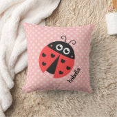 Coussin Coccinelle Mignonne Points de Polka Filles Décorat (Couverture)