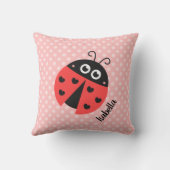Coussin Coccinelle Mignonne Points de Polka Filles Décorat (Verso)