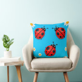 Coussin 🐞 Coccinelle Prairie Scène de Repos Décoration Fl (Chaise)