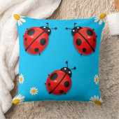 Coussin 🐞 Coccinelle Prairie Scène de Repos Décoration Fl (Couverture)