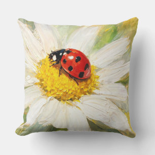 Coussin "Coccinelle sur Marguerite"