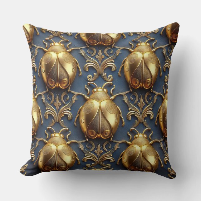 Coussin Coccinelles dorées (Recto)
