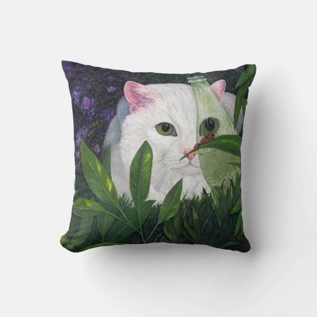 Coussin Coccinelles et chat (Recto)