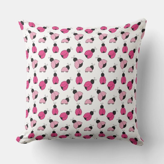 COUSSIN COCCINELLES ROSES NOIRES BLANCHES (Recto)