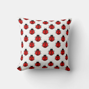 Coussin Coccinelles Rouges Mignonnes Motif et Insecte Joye