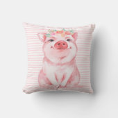 Coussin Cochon à l'aquarelle adorable (Recto)