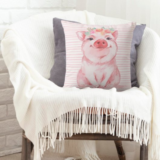 Coussin Cochon aquarelle adorable