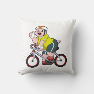 Coussin Cochon avec vélo et casque