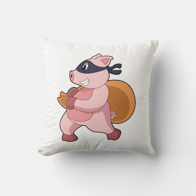 Coussin Cochon comme coureur (Recto)
