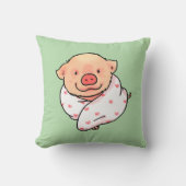 Coussin Cochon de bébé mignon enveloppé dans une couvertur (Recto)