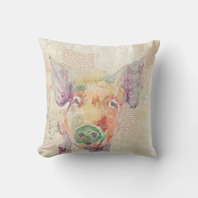 Coussin Cochon de collier de la ferme (Recto)