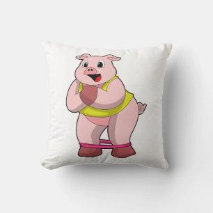 Coussin Cochon de fitness avec bande de caoutchouc