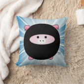 Coussin Cochon de Ninja en bleu (Couverture)