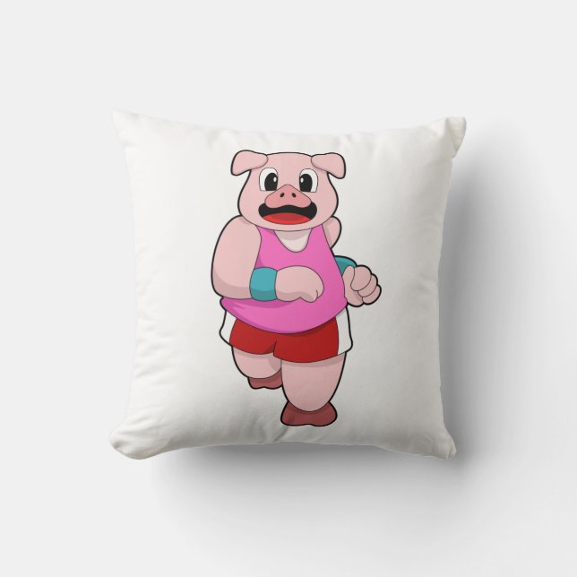 Coussin Cochon en cours d'exécution (Recto)