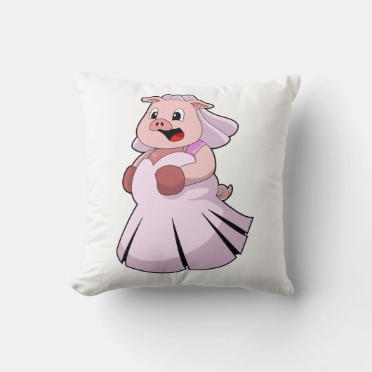 Coussin Cochon en mariée avec robe Mariage.PNG (Recto)