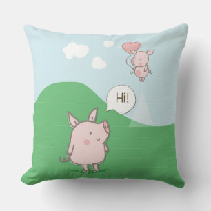 Coussin Cochon Flottant mignon Dit Bonjour