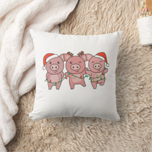 Coussin Cochon Noël Animaux de Noël Cochons