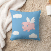 Coussin Cochon volant - Cochon mignon avec ailes (Couverture)