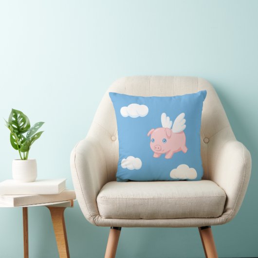 Coussin Cochon volant - Cochon mignon avec ailes (Chaise)