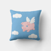Coussin Cochon volant - Cochon mignon avec ailes (Verso)