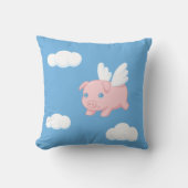 Coussin Cochon volant - Cochon mignon avec ailes (Recto)