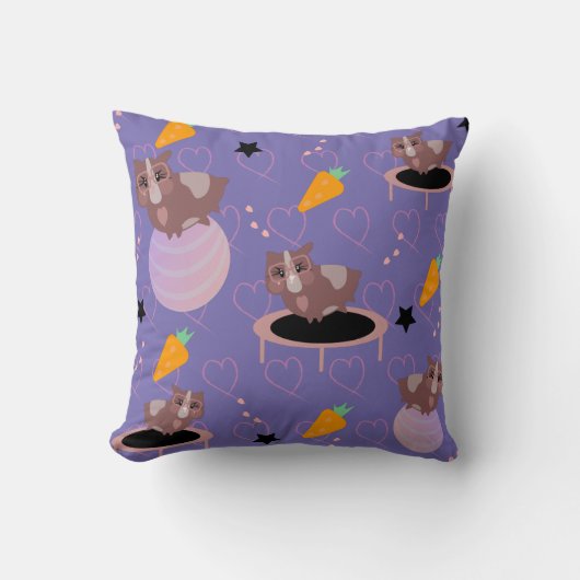Coussin Cochons d'Inde mignons en exercice (Recto)