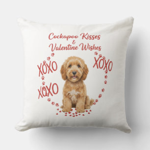 Coussin Cockapoo Baisers Vœux de la Saint-Valentin Amoureu