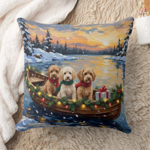 Coussin Cockapoo Noël Bateau Fêtes