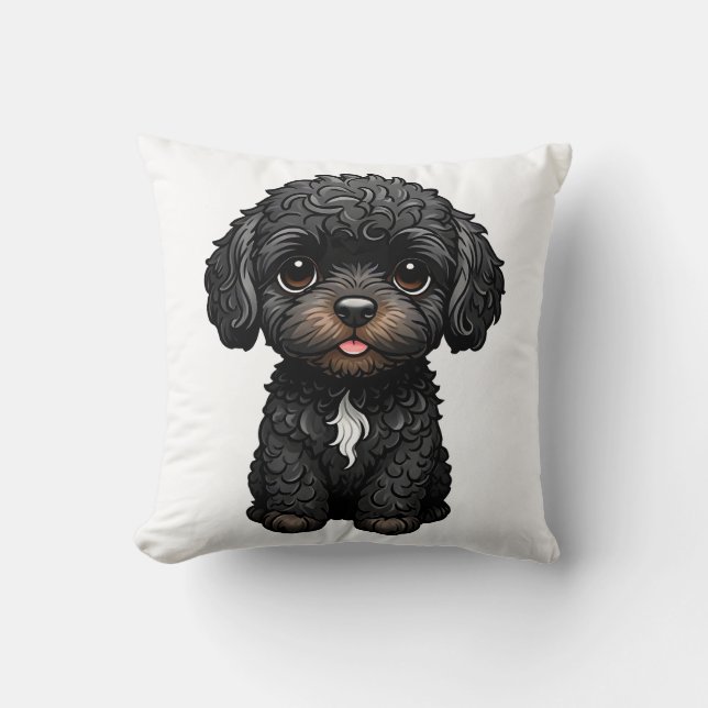 Coussin Cockapoo noir (Recto)