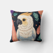 Coussin Cockatoo avec imprimé plume (Verso)