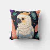 Coussin Cockatoo avec imprimé plume (Recto)