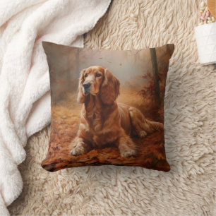 Coussin Cocker Spaniel à l'automne Feuilles automne Inspir
