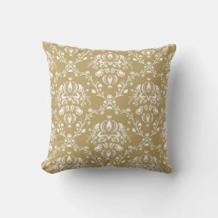 Coussin Cocoa and Cream Damask