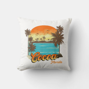 Coussin Cocoa Florida Beach Vacances été Palm Sunset