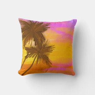 Coussin Cocotier, thème tropical d'été.