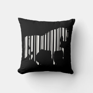 Coussin CODE BARRE CHEVAL Motif de code-barres zèbre Desig