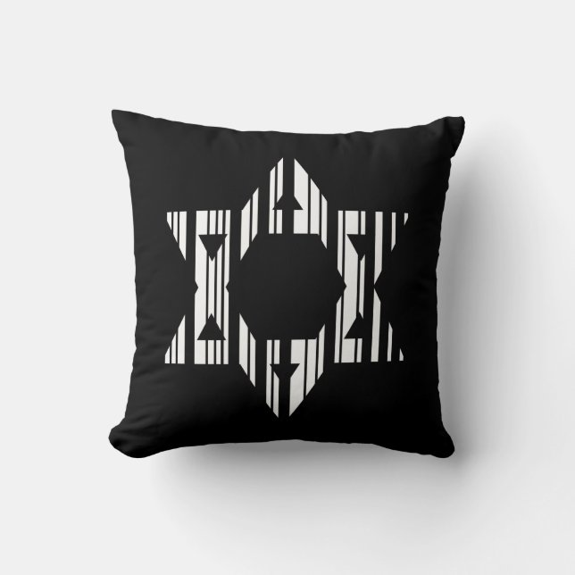 Coussin Code barre ÉTOILE DE DAVID Conception de motif jud (Recto)