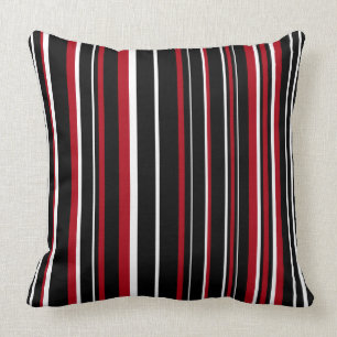 Coussin Code-barres noir, rouge foncé et blanc