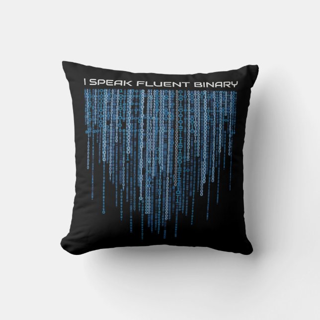 Coussin Code binaire bleu (Recto)