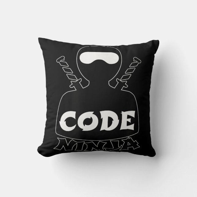 Coussin Code Ninja Computer Coding Engineer Funny Lovers (Recto)