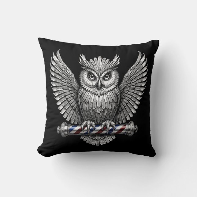 Coussin Code QR de la boutique de coiffeur Silver Owl Marq (Recto)