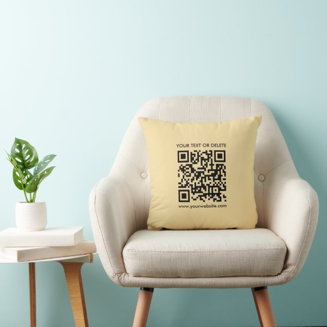 Coussin Code QR Elegant Modèle moderne Carré couleur or (Chaise)