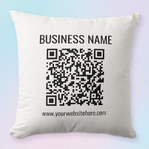 Coussin Code QR personnalisable & nom de l'entreprise
