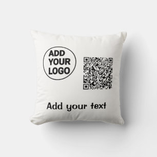 Coussin Code qr simple minimaliste ajouter logo nom du cod