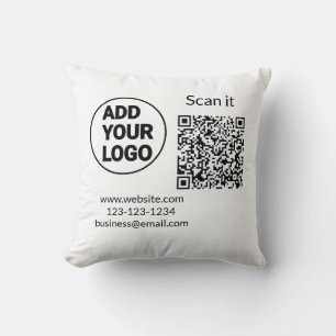 Coussin Code QR simple minimaliste ajouter un logo scanner
